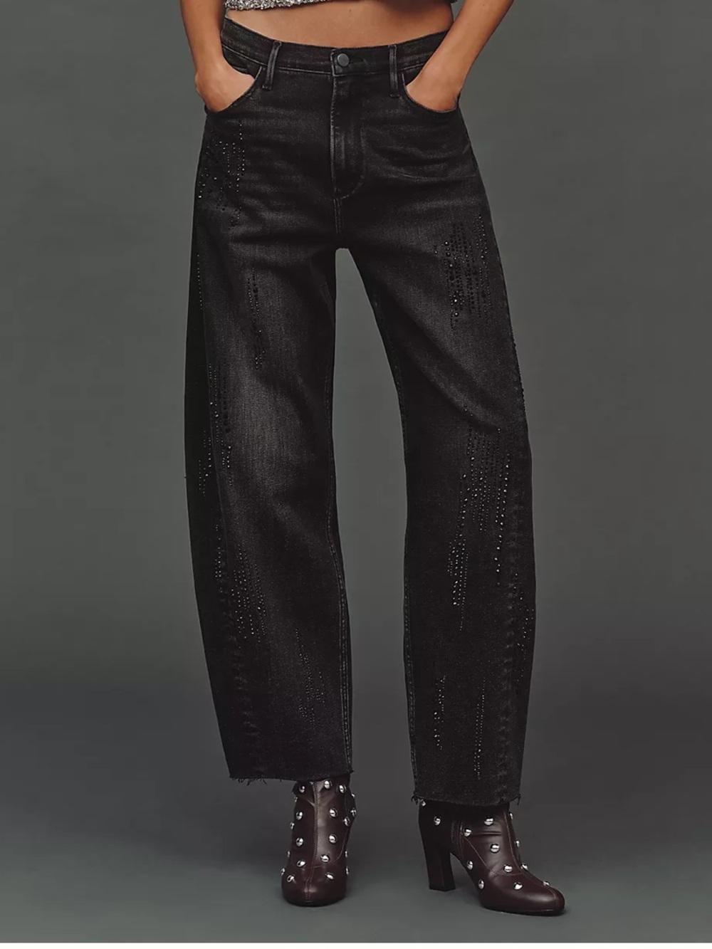 Driftwood Parker Embellished High-Rise Barrel Jeans